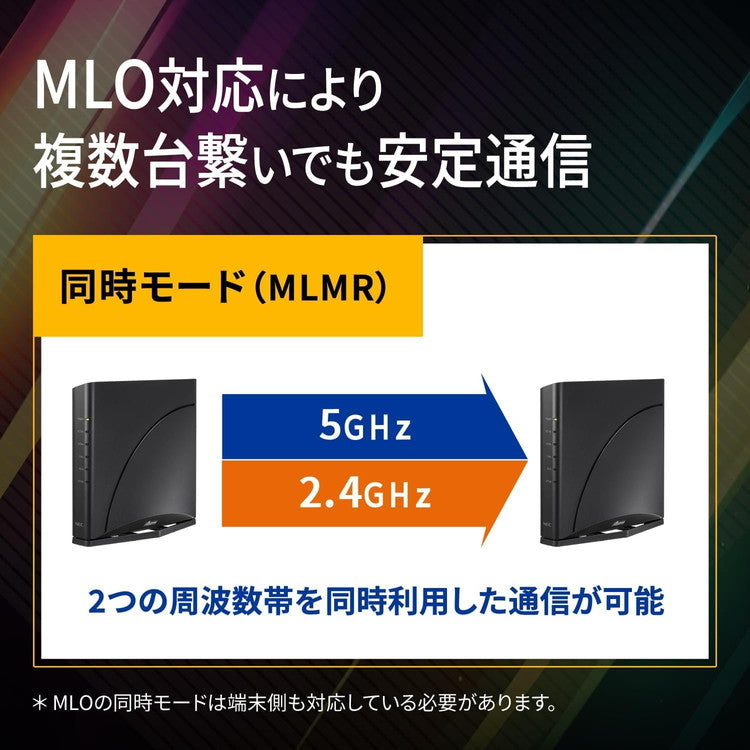 無線LANルータ NEC PA-7200D8BE Aterm Wi-Fi7対応 メッシュ中継機能搭載 ホームルータ ブラック Wi-Fiルータ