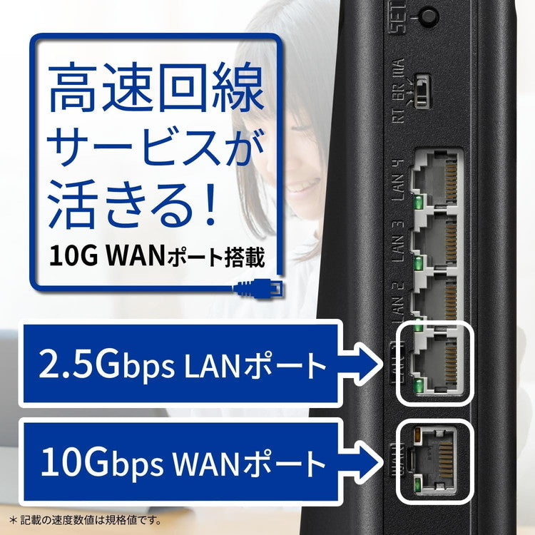 無線LANルータ NEC PA-7200D8BE Aterm Wi-Fi7対応 メッシュ中継機能搭載 ホームルータ ブラック Wi-Fiルータ