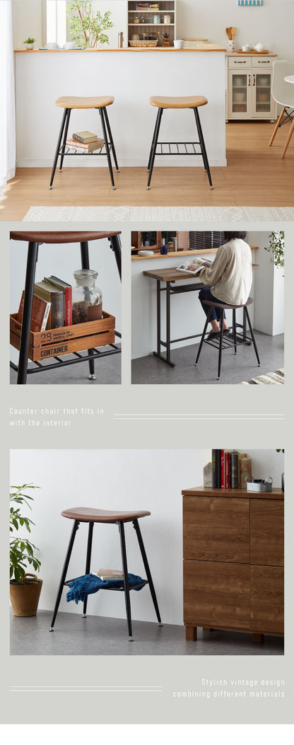 スツール おしゃれ 北欧 収納棚付き レザー　ファブリック チェア ダイニングチェア 椅子 イス 玄関 ダイニング キッチン リビング 四角 アンティーク ヴィンテージ 西海岸 インダストリアル カフェ シンプル (代引不可)