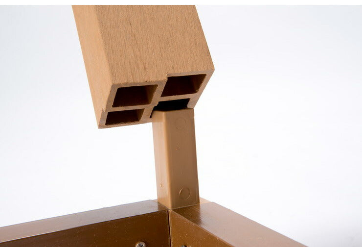 【人工木 ウッドデッキ 本体+コーナーパネル 2点セット】樹脂 縁台 DIY 腐りにくい 水洗い 連結 ウッドパネル ステージ ガーデン 北欧(代引不可)