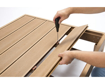 【ウッドデッキ 人工木 本体 幅90】樹脂 90cm幅 HP-900 縁台 DIY 腐りにくい 水洗い 連結できる ウッドパネル ステージ(代引不可)