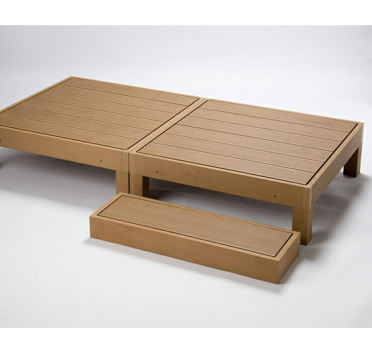 【ウッドデッキ 人工木 本体 幅90】樹脂 90cm幅 HP-900 縁台 DIY 腐りにくい 水洗い 連結できる ウッドパネル ステージ(代引不可)