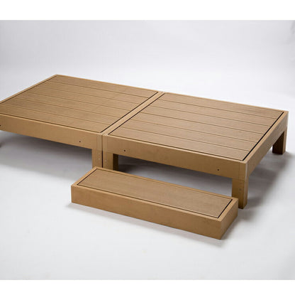 【ウッドデッキ 人工木 踏み台 単品】樹脂 90cm幅 HP-B 縁台 DIY 腐りにくい 水洗い 連結 ウッドパネル ステージ ガーデン(代引不可)