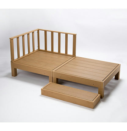 【ウッドデッキ 人工木 コーナーパネル 単品】樹脂 89.5cm幅 HP-C 縁台 DIY 腐りにくい 水洗い 連結 ウッドパネル ステージ(代引不可)