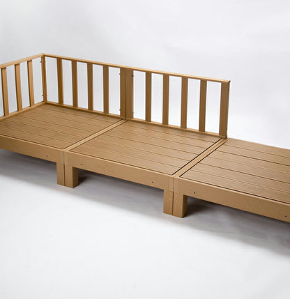 【ウッドデッキ 人工木 コーナーパネル 単品】樹脂 89.5cm幅 HP-C 縁台 DIY 腐りにくい 水洗い 連結 ウッドパネル ステージ(代引不可)