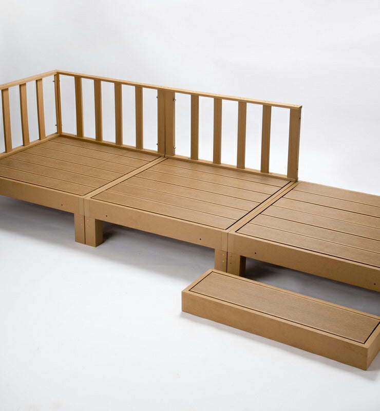 【ウッドデッキ 人工木 サイドパネル 単品】樹脂 89.5cm幅 HP-S 縁台 DIY 腐りにくい 水洗い 連結 ウッドパネル ステージ(代引不可)