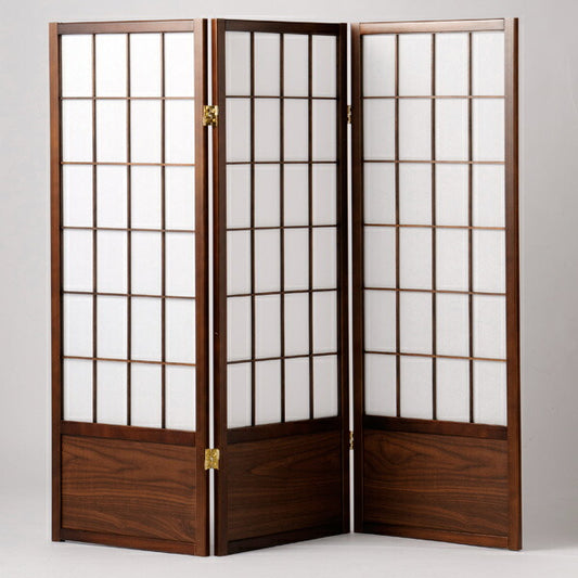 衝立 3連 完成品 高さ120 スクリーン 障子 屏風 ついたて 和風 茶色 パーティション パーテーション 個室 飲食店(代引不可)