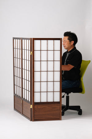 衝立 3連 完成品 高さ120 スクリーン 障子 屏風 ついたて 和風 茶色 パーティション パーテーション 個室 飲食店(代引不可)