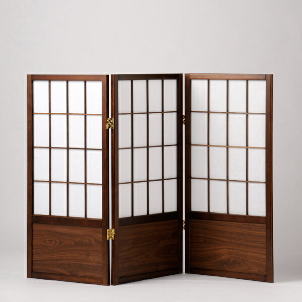 衝立 3連 完成品 高さ90 低め スクリーン 障子 屏風 ついたて 和風 茶色 パーティション パーテーション 個室 飲食店(代引不可)