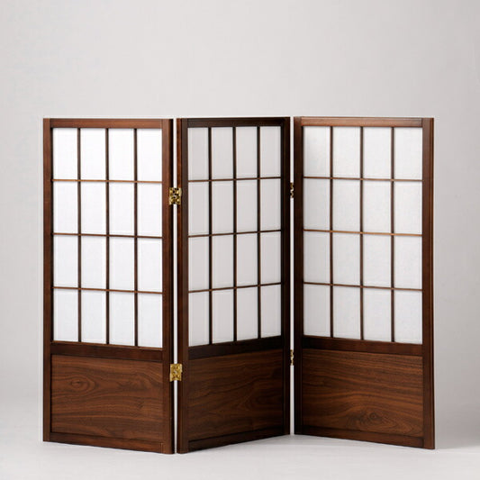 衝立 3連 完成品 高さ90 低め スクリーン 障子 屏風 ついたて 和風 茶色 パーティション パーテーション 個室 飲食店(代引不可)