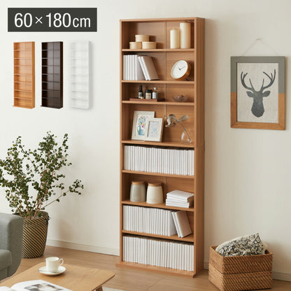 コミックラック ハイタイプ 幅60 高さ180 本棚 オープンラック カラーボックス 収納 ハイタイプ 木製 おしゃれ 北欧 シンプル 棚 木目調 ラック ブックラック DVD CD(代引不可)