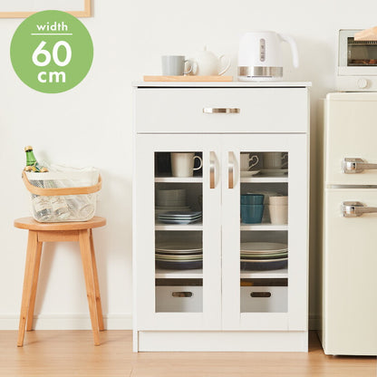 食器棚 ミニ ロータイプ 一人暮らし コンパクト 小さい 木製 約 幅60cm カップボード ロータイプ食器棚 スリム ラック キッチンボード 小型 キッチン棚収納 キッチン 食器収納台 北欧(代引不可)