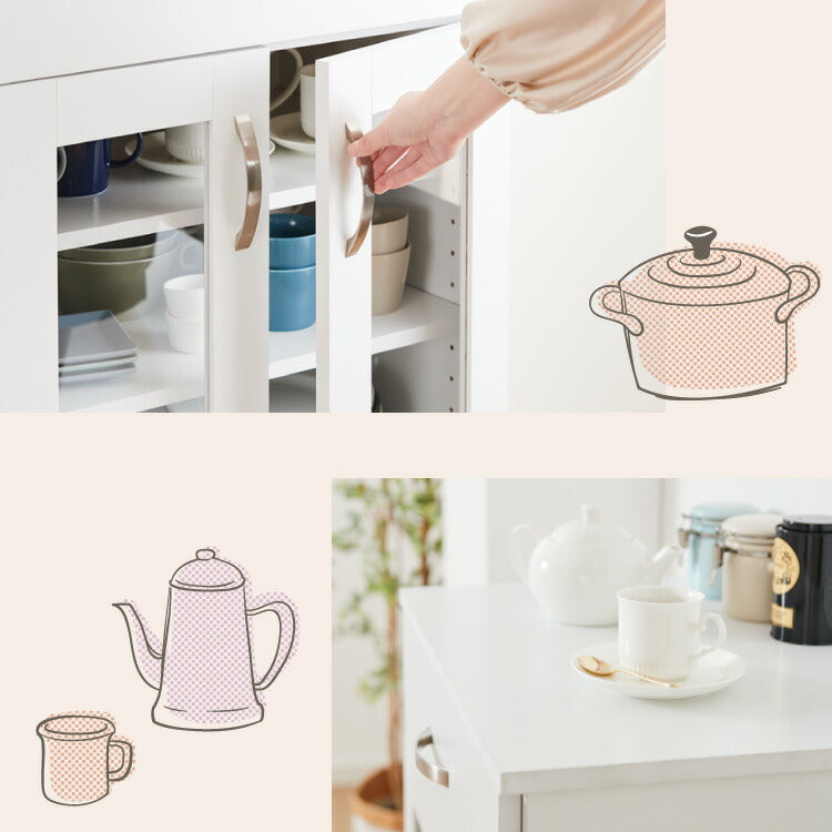 5%OFF】食器棚 ミニ ロータイプ 一人暮らし コンパクト 小さい 木製 約