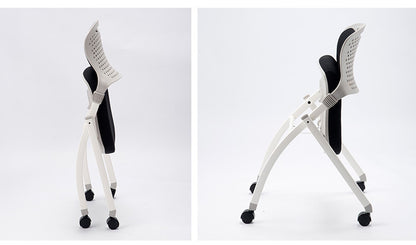 【法人限定】 ミーティングチェア 会議椅子 会議用チェア スタッキングチェア キャスター付き 平行スタッキング 折りたたみ おしゃれ 布張り MJ-40S 2脚セット(代引不可)