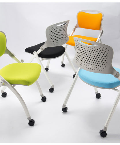 【法人限定】 ミーティングチェア 会議椅子 会議用チェア スタッキングチェア キャスター付き 平行スタッキング 折りたたみ おしゃれ 布張り MJ-40S 2脚セット(代引不可)