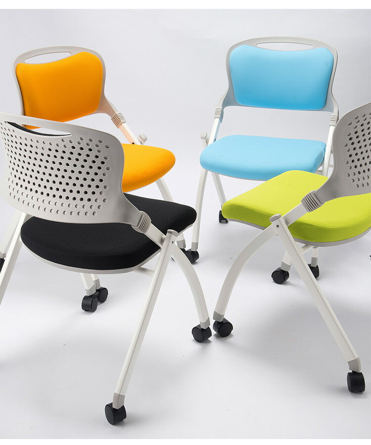 【法人限定】 ミーティングチェア 会議椅子 会議用チェア スタッキングチェア キャスター付き 平行スタッキング 折りたたみ おしゃれ 布張り MJ-40S 2脚セット(代引不可)