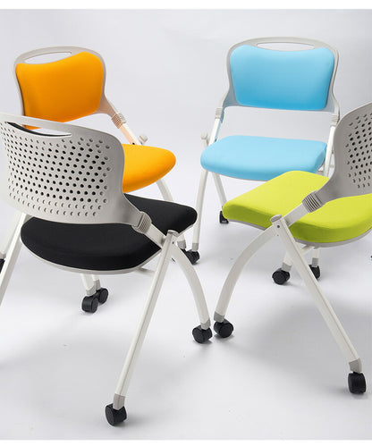 【法人限定】 ミーティングチェア 会議椅子 会議用チェア スタッキングチェア キャスター付き 平行スタッキング 折りたたみ おしゃれ 布張り MJ-40S 2脚セット(代引不可)