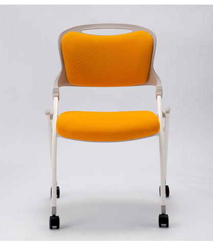 【法人限定】 ミーティングチェア 会議椅子 会議用チェア スタッキングチェア キャスター付き 平行スタッキング 折りたたみ おしゃれ 布張り MJ-40S 2脚セット(代引不可)