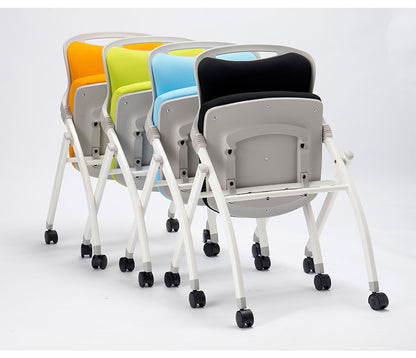 【法人限定】 ミーティングチェア 会議椅子 会議用チェア スタッキングチェア キャスター付き 平行スタッキング 折りたたみ おしゃれ 布張り MJ-40S 2脚セット(代引不可)