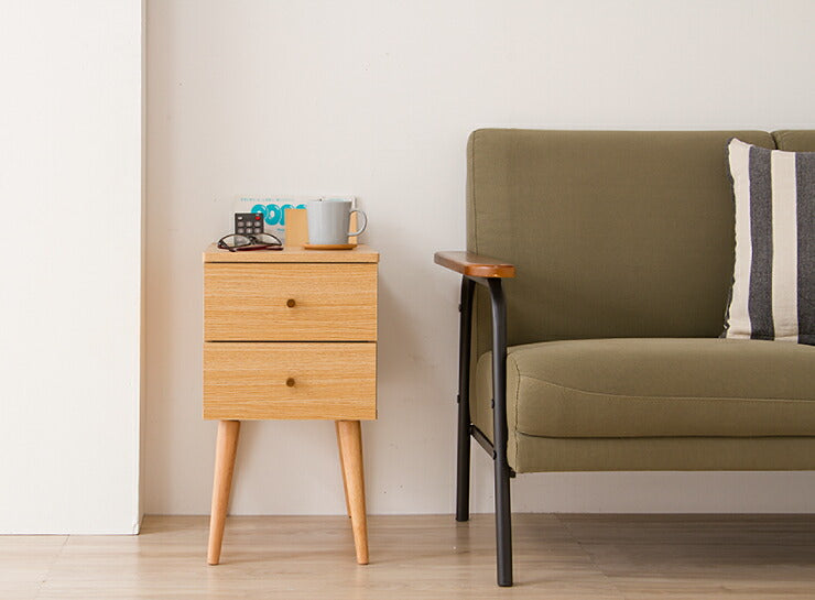 ナイトテーブル N-SIDE ベッド横 ソファ横 ナイトテーブル ミニテーブル サイドテーブル サイドチェスト 引出し付き 半完成品(代引不可)
