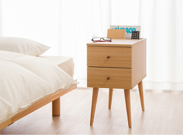 ナイトテーブル N-SIDE ベッド横 ソファ横 ナイトテーブル ミニテーブル サイドテーブル サイドチェスト 引出し付き 半完成品(代引不可)