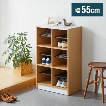 ラック 三段 高さ90cm 仕切り付き 6杯 フリーラック マルチラック シューズボックス シューズラック 下駄箱 カバン置き 収納(代引不可)