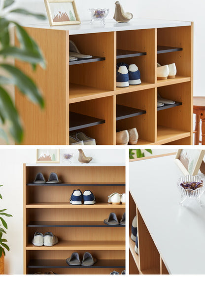 【※法人様限定販売】 シューズラック 2列 3段 木製 スリッパラック シューズボックス シューズロッカー フリーラック 下駄箱 荷物入れ コミック棚 本棚 ランドセルラック NSR-23(代引不可)