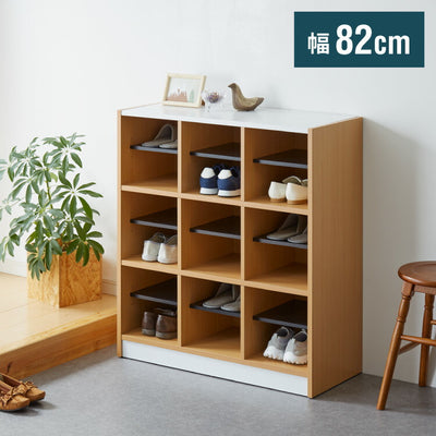 ラック 三段 高さ90cm 仕切り付き 9杯 フリーラック マルチラック シューズボックス シューズラック 下駄箱 カバン置き 収納(代引不可)
