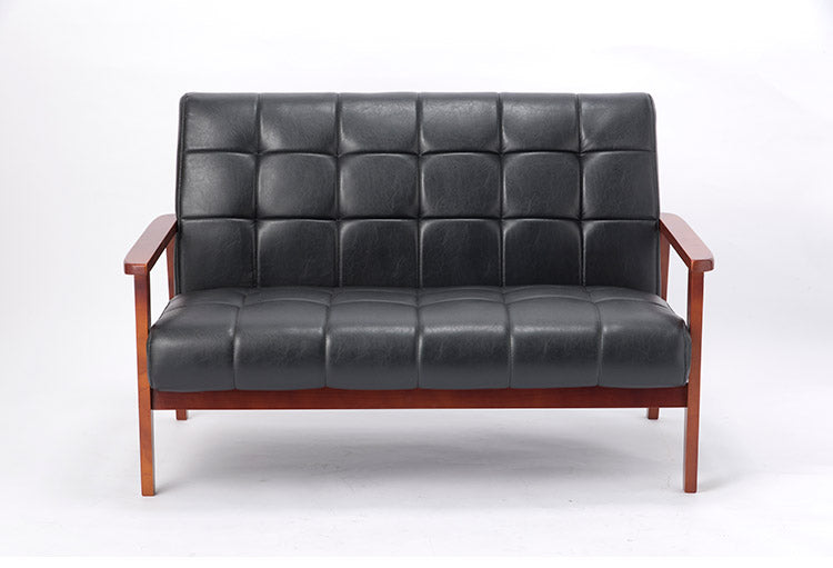 重厚 肘付き 二人掛け 椅子 W1220mm×D780mm×H770mm 高級感 ソファ 一人掛け ローソファ 一人用 エントランス(代引不可)