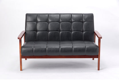 重厚 肘付き 二人掛け 椅子 W1220mm×D780mm×H770mm 高級感 ソファ 一人掛け ローソファ 一人用 エントランス(代引不可)