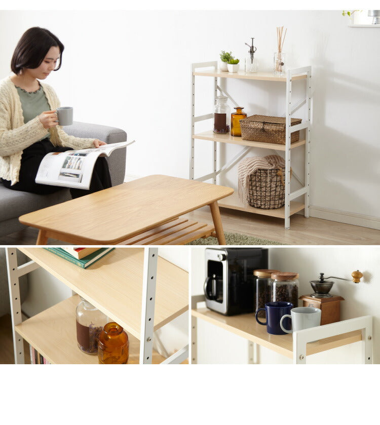 オープンラック ラック 収納ラック 三段 3段 収納 シェルフ レンジラック 棚 キッチン スチール 物置き ランドリーラック(代引不可)