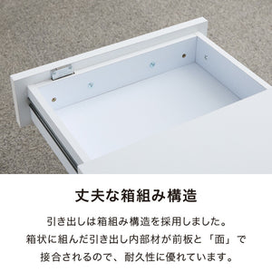 デスクワゴン 鍵付き パソコンデスク ホワイト 会社 オフィス 机 事務机 白 SOHO 木製 デスク ワゴン 3段(代引不可)