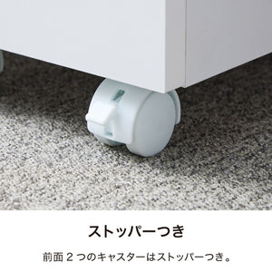 【※法人様限定販売】 デスク ワゴン 鍵 鍵付き デスク パソコン PC オフィス ホワイト 会社 机 事務机 白 SOHO 木製 鍵付きデスクワゴン3段(代引不可)