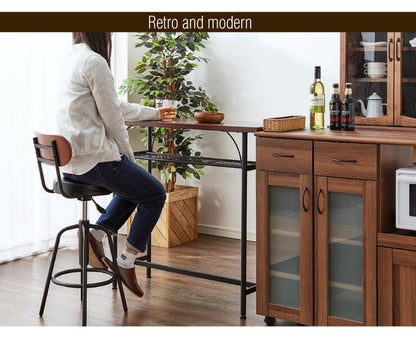 【タムチェア2脚+タムカウンターテーブル 3点セット】テーブル カウンター チェア バーチェア ヴィンテージ 飲食店 収納 木製 天然木 西海岸(代引不可)