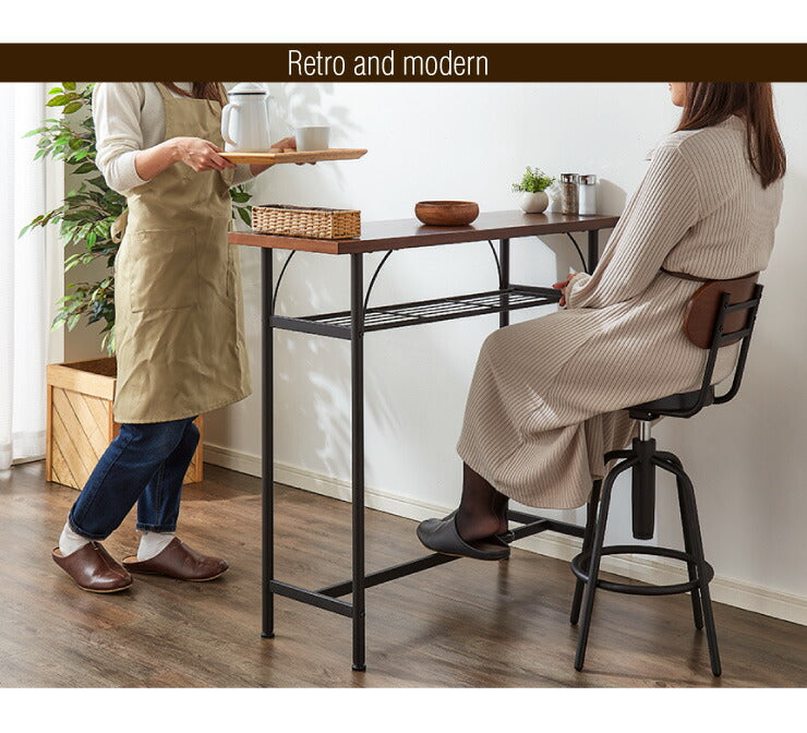 【タム カウンターテーブル 単品】TAM-TT 天然木 幅100 奥行き35 100×35 木製 収納 飲食店 ヴィンテージ おしゃれ 北欧(代引不可)