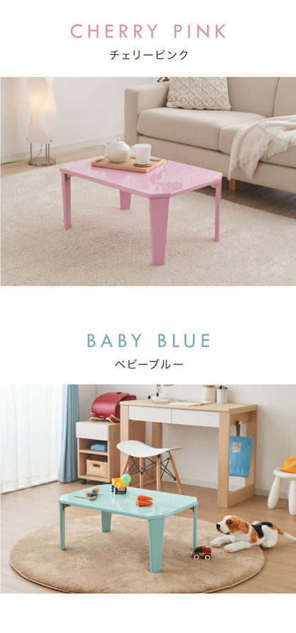 折りたたみ テーブル 鏡面 70×50cm 【5色から選べる】北欧 折りたたみテーブル 完成品 鏡面仕上げ ローテーブル おしゃれ コンパクト くすみカラー 幅70cm 韓国風(代引不可)