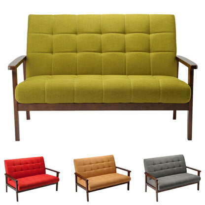 ソファ ソファー 2人掛け 二人掛け 北欧 肘付き フロアソファ おしゃれ かわいい 布張り ブロック調 キルティング(代引不可)