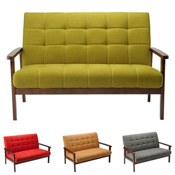 ソファ ソファー 2人掛け 二人掛け 北欧 肘付き フロアソファ おしゃれ かわいい 布張り ブロック調 キルティング(代引不可)