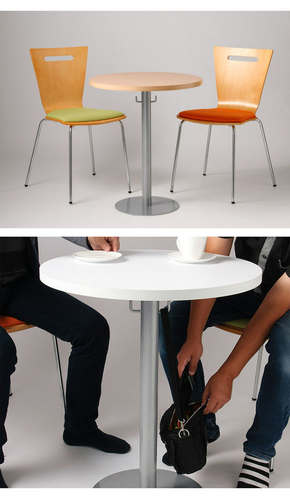 テーブル ラウンドテーブル 円形 幅60 ミーティングテーブル 丸テーブル 会議テーブル カフェテーブル ホワイト ブラウン 丸形 白 茶(代引不可)