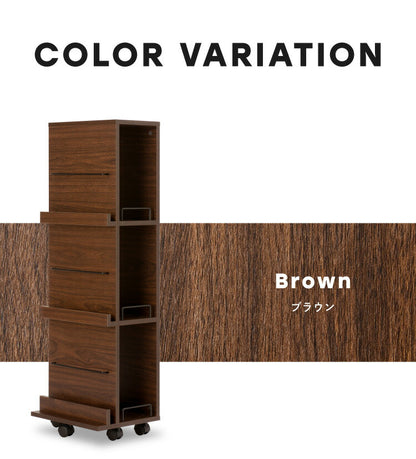 マガジンラック ラック 本棚 ディスプレイラックキャスター付き 棚 本収納 家具 3段 大容量 ラック ブックスタンド 雑誌 幅35 ダイニング リビング オシャレ(代引不可)