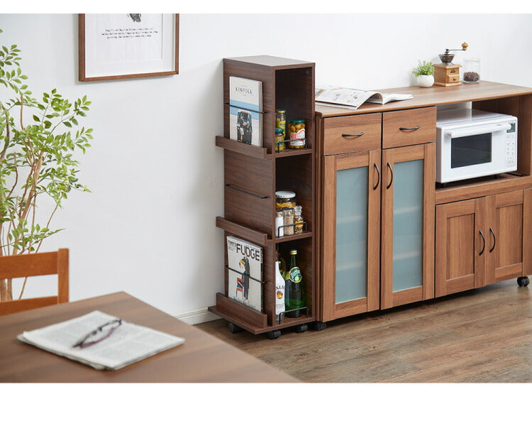 マガジンラック ラック 本棚 ディスプレイラックキャスター付き 棚 本収納 家具 3段 大容量 ラック ブックスタンド 雑誌 幅35 ダイニング リビング オシャレ(代引不可)