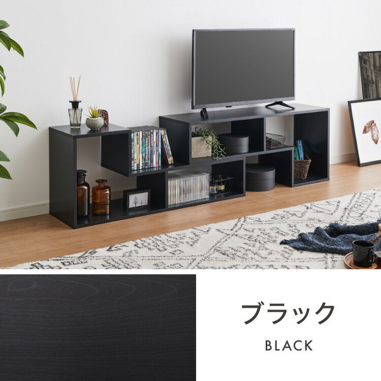 レイアウト自在の テレビ台 テレビボード コーナー ローボード 伸縮 幅100cm~200cm オープンラックにも変形可能 おしゃれ 白 テレビラック TV台 木製 北欧風 TVボード 収納 ディスプレイ 24V 60V
