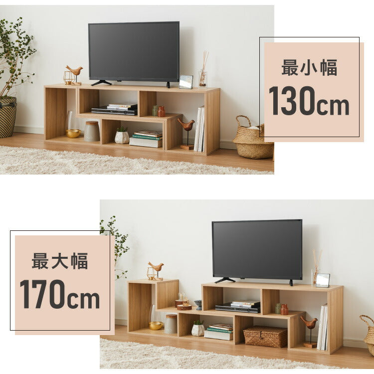 レイアウト自在の テレビ台 テレビボード コーナー ローボード 伸縮 幅100cm~200cm オープンラックにも変形可能 おしゃれ 白 テレビラック TV台 木製 北欧風 TVボード 収納 ディスプレイ 24V 60V