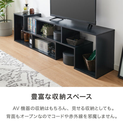 レイアウト自在の テレビ台 テレビボード コーナー ローボード 伸縮 幅100cm~200cm オープンラックにも変形可能 おしゃれ 白 テレビラック TV台 木製 北欧風 TVボード 収納 ディスプレイ 24V 60V