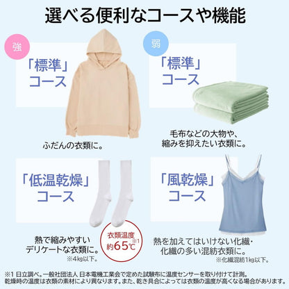 日立 衣類乾燥機 6.0kg ピュアホワイト DE-N60HV W 風乾燥 6キロ 除菌コース 乾燥機 一人暮らし 日本製 衣類 布団 ふとん ふとん乾燥機 服 HITACHI
