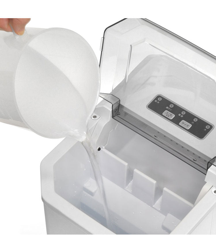 高速製氷機 家庭用 氷 自動製氷機 ホワイト アイスメーカー 大人数 大容量 アウトドア パーティ お酒 晩酌 自動停止 バーベキュー 釣り 氷 製氷機 簡単操作 氷作り 製氷 VS-HI04BE-WH