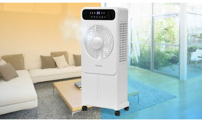 ミスト冷風扇 ミストと送風 タイマー付き 薄型 冷風扇 リモコン付き 冷風扇風機 DCモーター 節電 省エネ 家庭用 リビング 寝室 風量調節 涼しい キャスター付き VS-DCF40 ベルソス