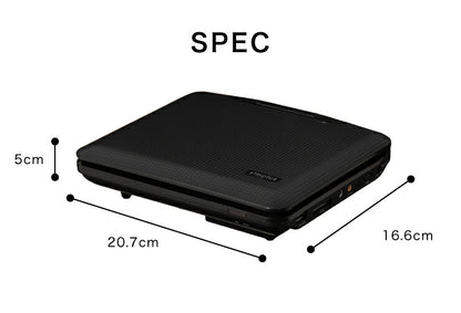 ポータブルDVDプレーヤー 7インチ 乾電池式 AC DC 3電源対応 リモコン付 simplus CDプレーヤー シンプラス SP-PDV07 録音機能付