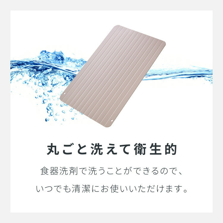 解凍プレート 急速解凍 解凍皿 時短 粗熱取り 急速冷凍 アルミ 解凍 皿 プレート まな板 肉解凍 自然解凍 解凍板 国内試験済み おしゃれ(代引不可)【メール便配送】