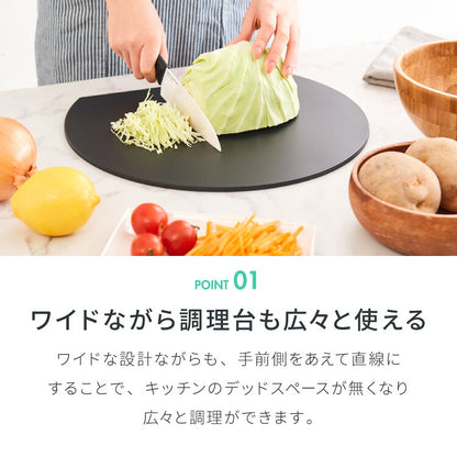 D型抗菌まな板 食洗機対応 丸いまな板 抗菌 耐熱 エラストマー 滑らない カッティングボード まな板 丸型 円形 D型 丸まな板 かまぼこ型 半円